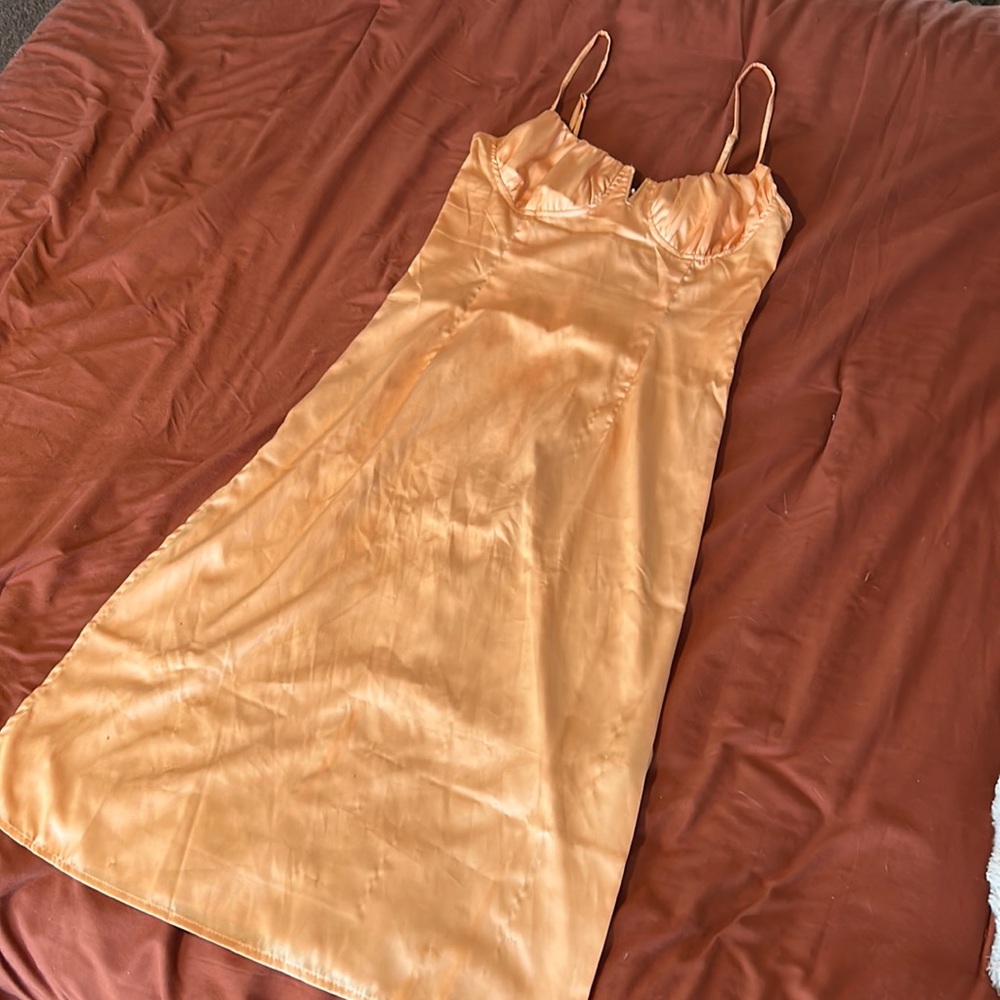 Peachy Orange Slip Dress
